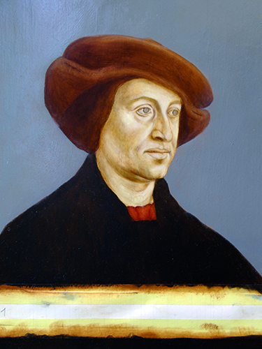 Entstehung einer Gemäldekopie von Kunst&WERK Restaurierung Leipzig, Kopie nach Hans Maler - Bildnis eines Mannes mit brauner Pelzmütze, 1519
