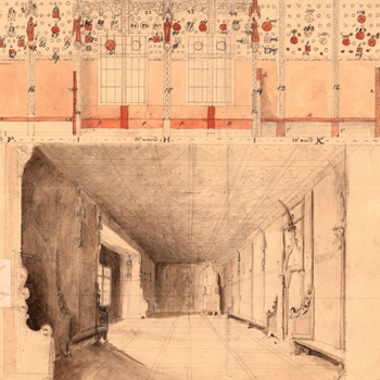 Salzburg, historische Kartierung Restaurierung der Fürstenzimmer auf der Festung Hohensalzburg, historische Aufzeichnungen von Petzoldt